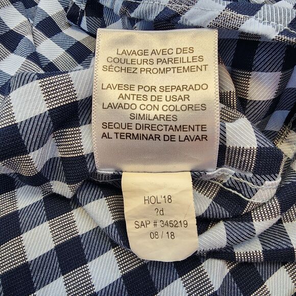 Ben Sherman Shirt Mens 15 15.5 Blue Gingham Plaid Long Sleeve Casual Button Up - Picture 15 of 15